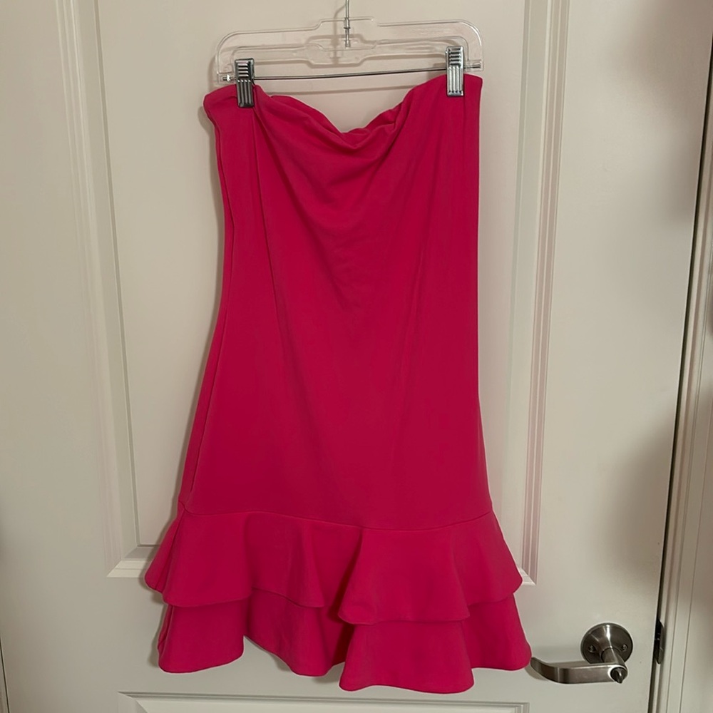 Susana Monaco Hot Pink Ruffle Tube Dress
